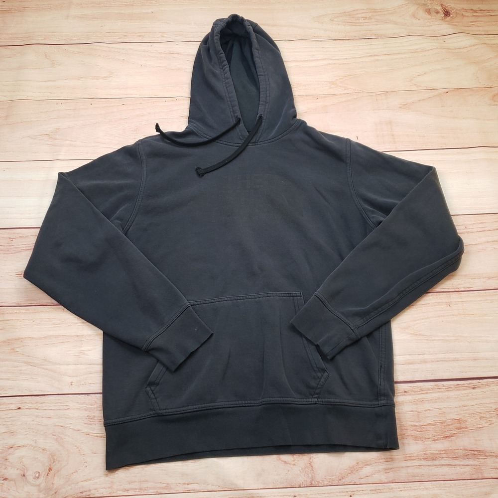 The North Face Sweatshirt Mens Small Gray Pullover Hoodie Tonal Logo Fleece